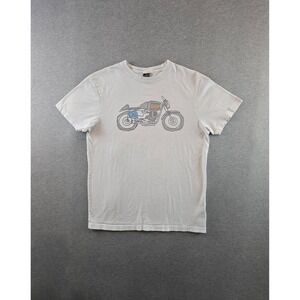 Deus Ex Machina Motorcycle Graphic T-Shirt Mens Medium Grey Made in USA Moto